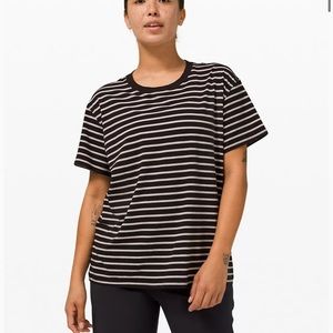 Lululemon All Yours Short Sleeve Vitasea 6 Yachtie Stripe Black Chrome Like New
